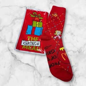McDonald's Red Grinch Gift Socks 2025 Limited Edition NEW